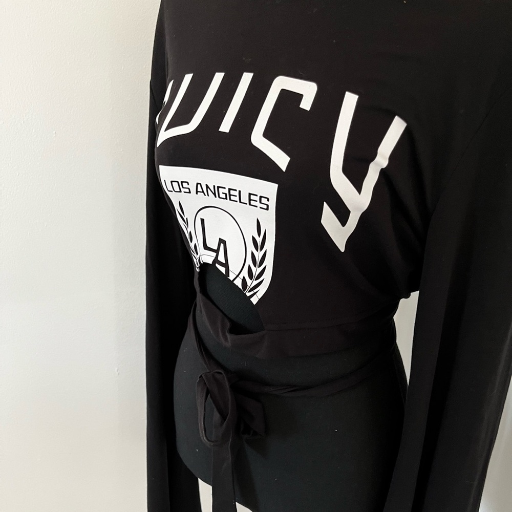 Large Juicy Couture Long Sleeve Black Top, Womens Large Juicy Couture